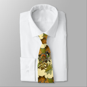 Art Nouveau Alphonse Mucha Lönnlövsmönster Slips