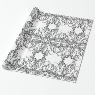 Art nouveau Alphonse Mucha salon svartvit Presentpapper