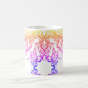 Art nouveau Alphonse Mucha salonkvinna färgad Kaffemugg