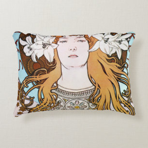 Art nouveau - Alphonse Mucha - Sarah Bernhardt Prydnadskudde