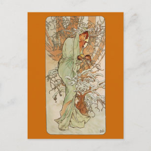 art nouveau - Alphonse Mucha - Vinter Vykort