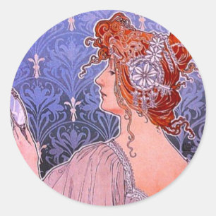 Art nouveau Annons Runt Klistermärke