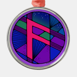 Art nouveau Ansuz Rune of inspiration Julgransprydnad Metall