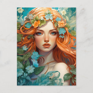 Art nouveau Aos sí Fairy Helg Vykort