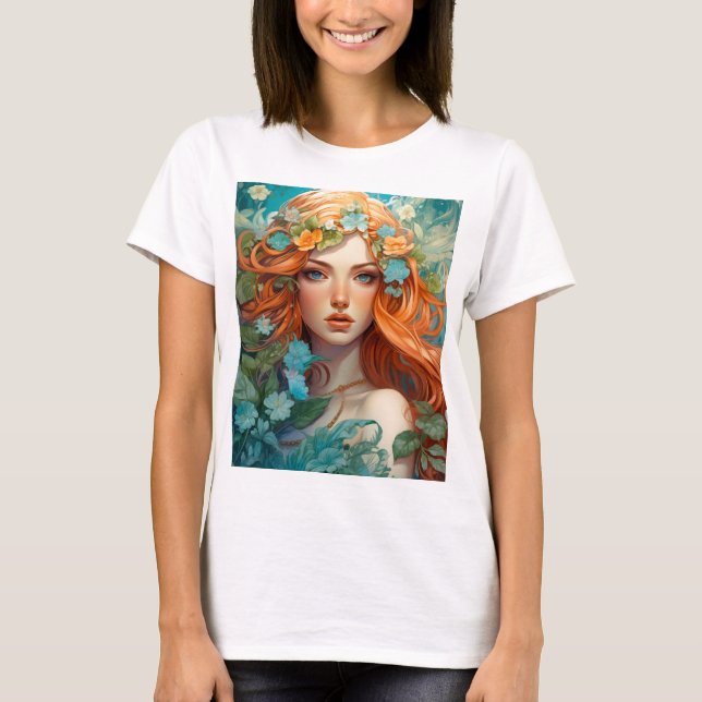 Art nouveau Aos sí Fairy T Shirt (Framsida)