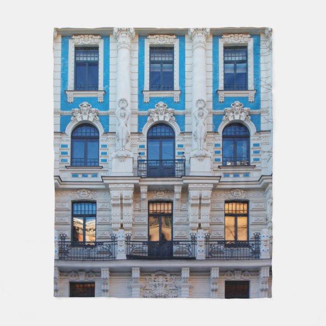 Art nouveau-arkitektur i Riga, Lettland Fleecefilt (Framsidan)