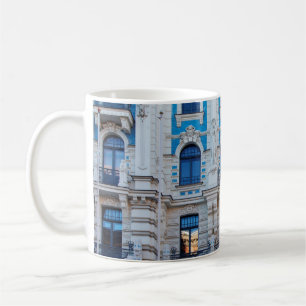 art nouveau-arkitektur i Riga, Lettland Kaffemugg
