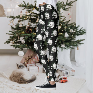 Art Nouveau Arktisk Vit Räv Leggings