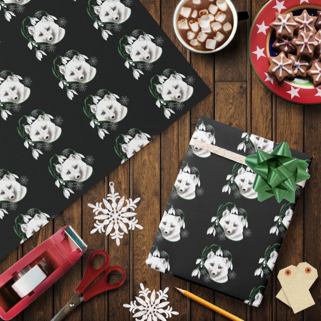 Art nouveau Arktisk viträv Presentpapper (Skapare uppladdad)