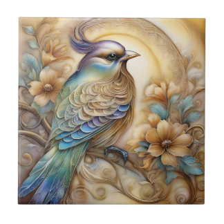 Art nouveau Art Deco Ceramic Tile Dectrotive Bird Kakelplatta