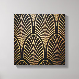 Art nouveau, art deco, fläkt mönster, brons, guld, canvastryck