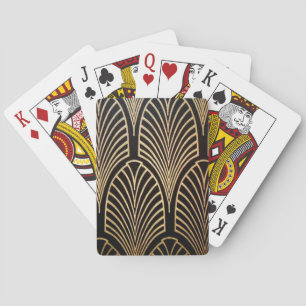 Art nouveau, art deco, fläkt mönster, brons, guld, casinokort
