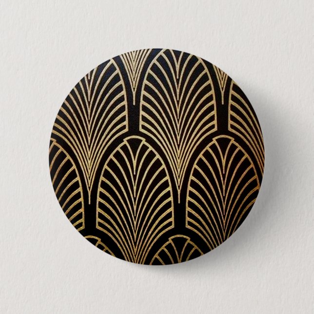 Art nouveau, art deco, fläkt mönster, brons, guld, knapp (Framsida)