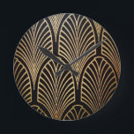 Art nouveau, art deco, fläkt mönster, brons, guld, rund klocka<br><div class="desc">Art nouveau,  art deco,  fläkt mönster,  brons,  guld,  svart, chic, elegant, vintage, belle époque</div>