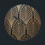 Art nouveau, art deco, fläkt mönster, brons, guld, rund klocka<br><div class="desc">Art nouveau,  art deco,  fläkt mönster,  brons,  guld,  svart, chic, elegant, vintage, belle époque</div>