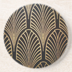 Art nouveau, art deco, fläkt mönster, brons, guld, underlägg