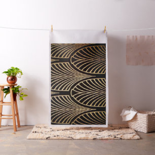 Art nouveau art déco, fläktmönster, brons, guld tyg