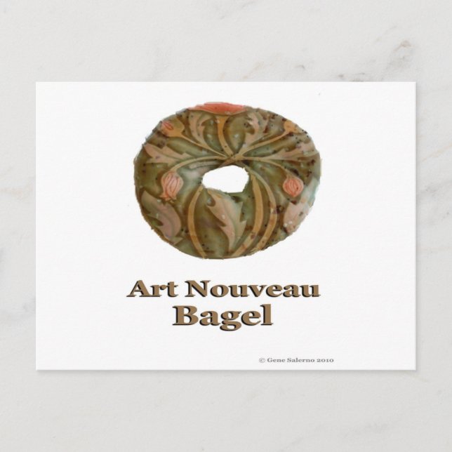 art nouveau Bagel Vykort (Framsida)