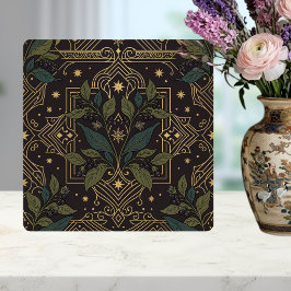 Art Nouveau Bär Botanisk Blommig Mörk Keramisk Ti Kakelplatta