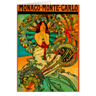 Art Nouveau Beautiful Woman #5 av Alphonse Mucha Hälsningskort