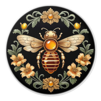 Art nouveau Bee on Black Knopp