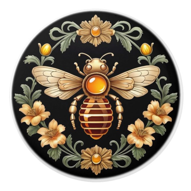 Art nouveau Bee on Black Knopp (Framsidan)