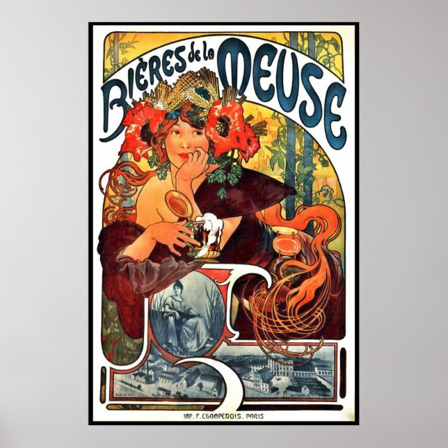 Art nouveau Beer AG 1897 Poster (Framsidan)