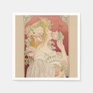 Art Nouveau Belle Époque Dam Rosor Livemont Pappersservett