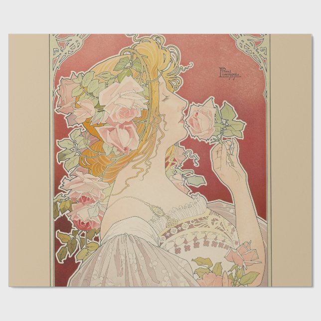 Art Nouveau Belle Époque Dam Rosor Livemont Presentpapper (Platt)