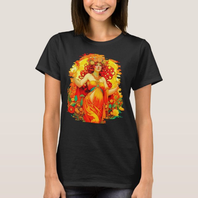 Art nouveau Beltane Celtic Vår T Shirt (Framsida)