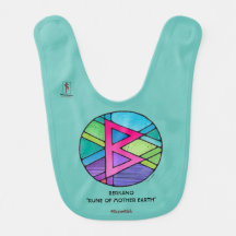 Art nouveau Berkano Rune of Mor Earth Baby Bib