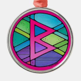 Art nouveau Berkano Rune of Mor Earth Julgransprydnad Metall