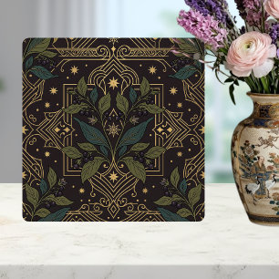Art Nouveau Berry Botanisk Blommig Mörk Keramik Ti Kakelplatta