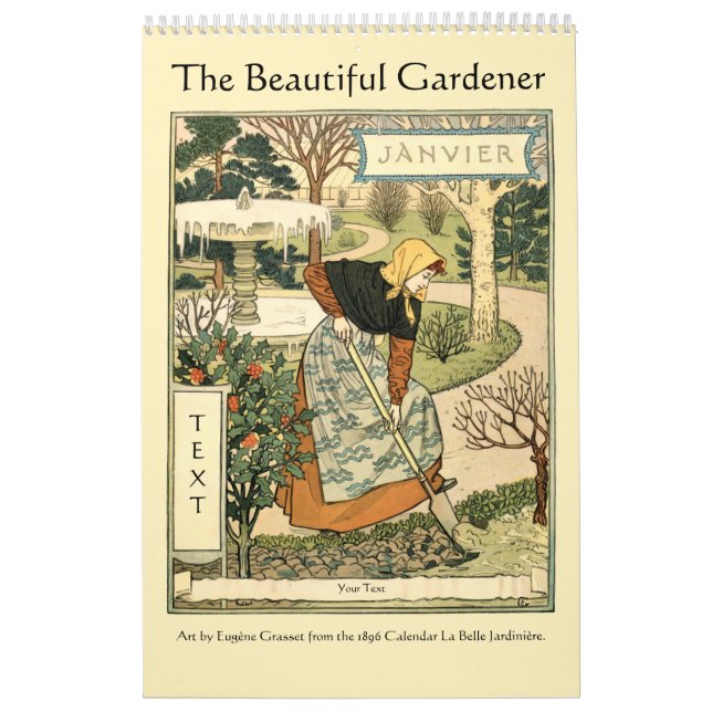 Art nouveau BeSnyer Gardener efter Grasset Calenda Kalender (Omslag)