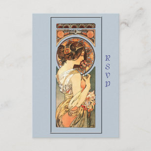 Art nouveau Beval Bride Bröllop OSA Card Kort