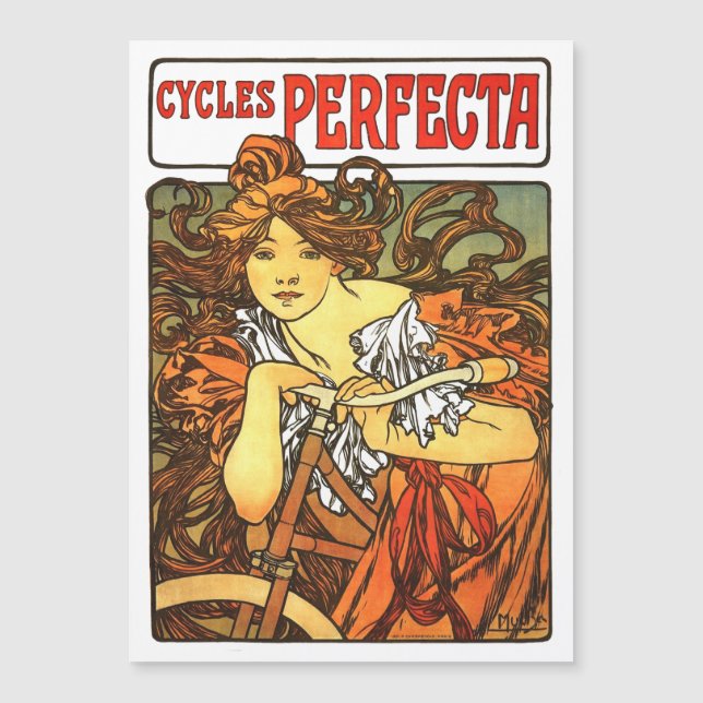 Art nouveau Bicycle Mucha Art (Framsida)