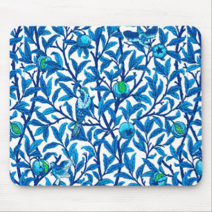 Art nouveau Bird and Pomegranate, Cobalt Blue Musmatta