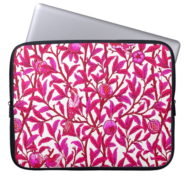 Art nouveau Bird and Pomegranate, Fuchsia Rosa Laptop Fodral (Framsidan)