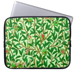 Art nouveau Bird and Pomegranate, Lime Green Laptop Fodral