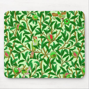 Art nouveau Bird and Pomegranate, Lime Green Musmatta