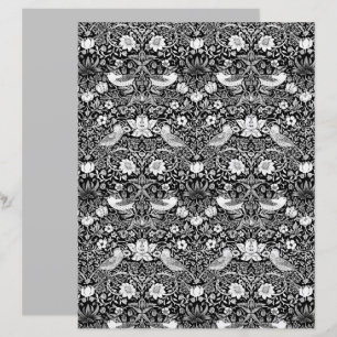Art nouveau Bird & Flower Tapestry, Black & White