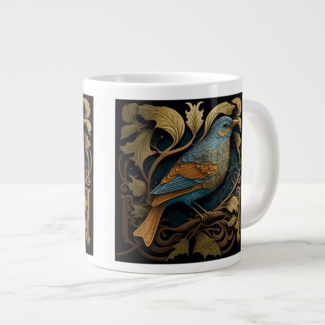 Art nouveau Bird Jumbo Mugg (Framsida höger)