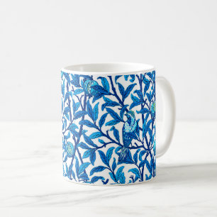 Art nouveau Bird och granat, koboltblått Kaffemugg