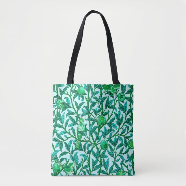 Art nouveau Bird och granat, turkos Tygkasse (Framsida)
