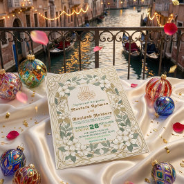 Art Nouveau Bismillah Calligraphy Vintage Garden Inbjudningar