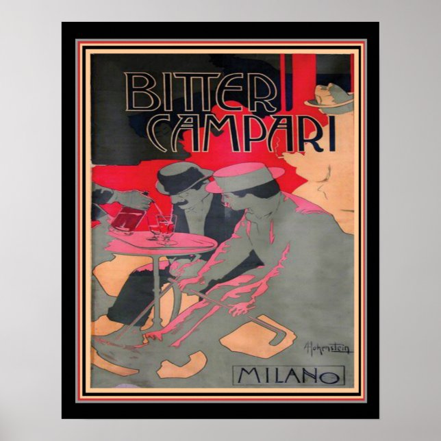 Art nouveau "Bitter Campari av Adolfo Hohenstein, Poster (Framsidan)