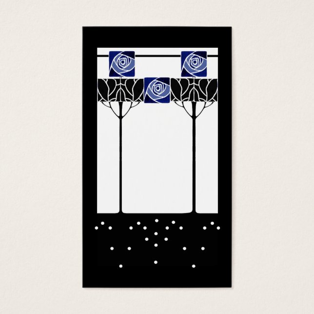 Art nouveau blå ro visitkort (Framsidan)