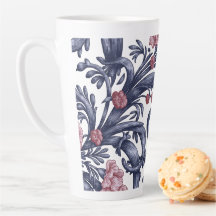 Art Nouveau Blå Rosa Lattemugg