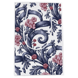 Art Nouveau Blå Rosa Medelstor Presentförpackning