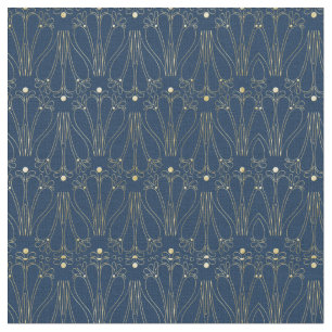 art nouveau. Blå. Tyg